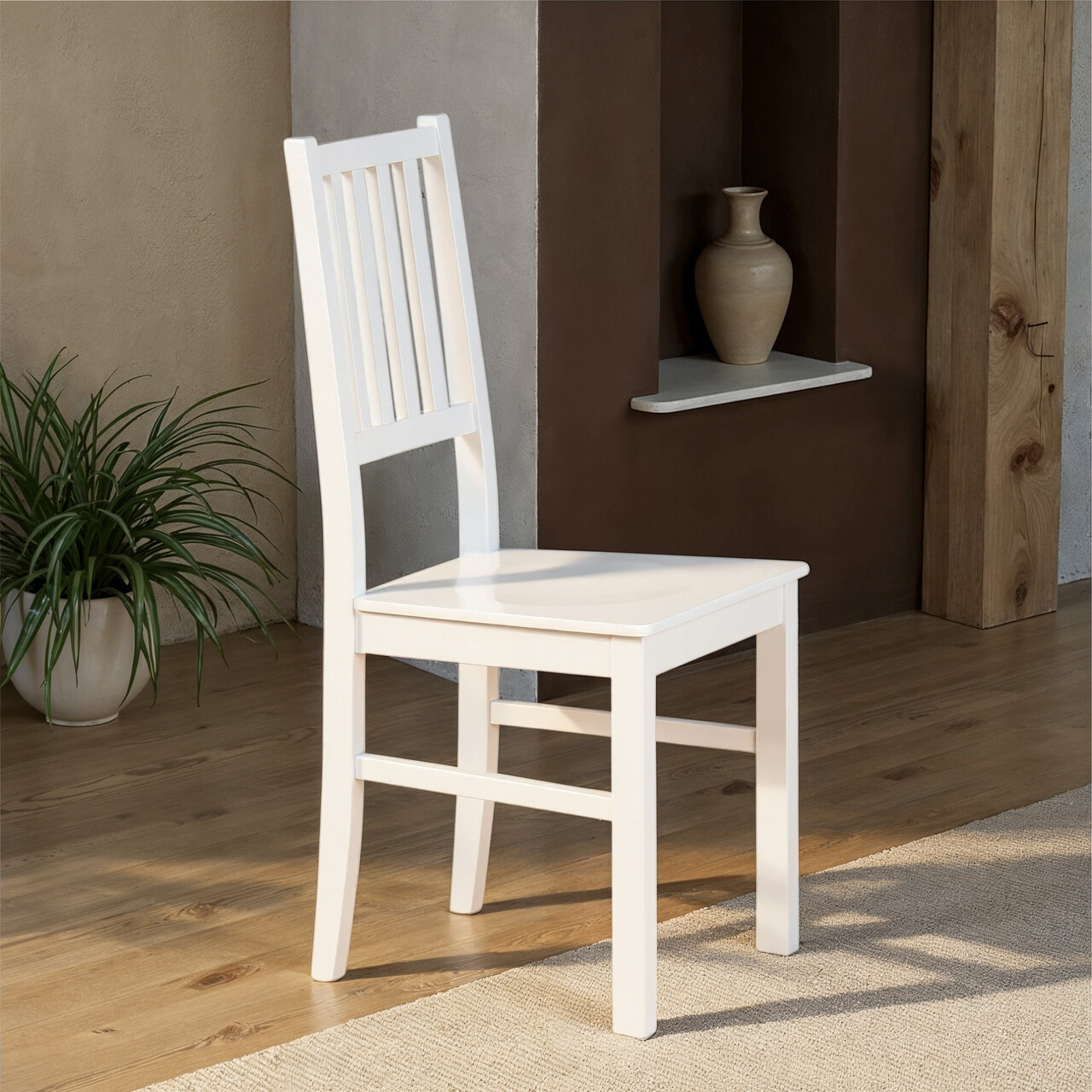Set 2 scaune Westerland 7.1, Inter Link, 42x47x95 cm, lemn, alb - imagine 6